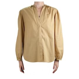Vince-Brown balloon sleeved shirt - size S-Brown