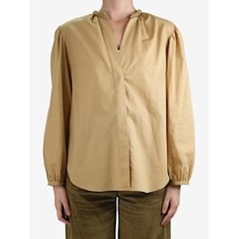 Vince-Brown balloon sleeved shirt - size S-Brown