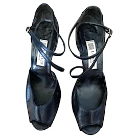 Lanvin-Zapatos de tacón Lanvin vintage de cuero-Azul oscuro