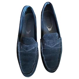 Tod's-Tod's black suede loafers-Black