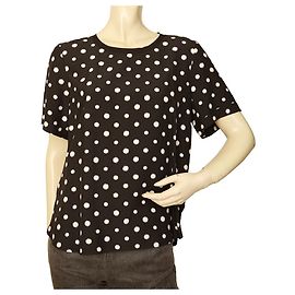 Comptoir des Cotonniers Blusa de seda com bolinhas pretas e brancas tamanho superior 38 Preto