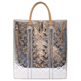 Louis Vuitton-LOUIS VUITTON Monogramm Miroir Sac Plat Handtasche 2Weise Silber M45884 Auth 49178BEIM-Silber