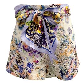 Pantalones cortos de lino con cintura anudada Tama de Zimmermann Multicolor