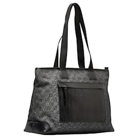 Gucci-GG Canvas & Leather Tote Bag 34339-Black
