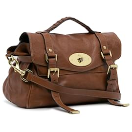 Mulberry Brown Ostrich Leather Alexa Satchel Bag Mulberry