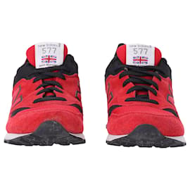 New Balance-Neues Gleichgewicht 577 Low-Top-Sneaker aus rotem Wildleder-Rot