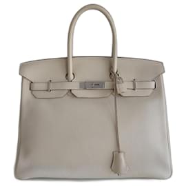 Hermès-Sac Hermes Birkin 35 parchemin-Beige