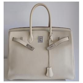 Hermès-Sac Hermes Birkin 35 parchemin-Beige