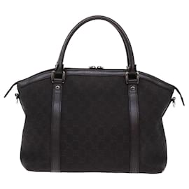 Gucci-Gucci GG Canvas Hand Bag 2forma Brown Auth 49293-Castaño