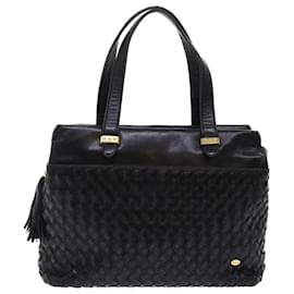Bally-BALLY Hand Bag Leather Black Auth yb284-Black