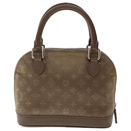Louis Vuitton-LOUIS VUITTON Monogram Satin Little Alma Hand Bag Gray M92147 LV Auth 49559-Grey