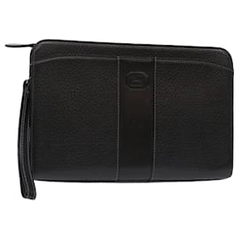 Autre Marque-Burberrys Clutch Bag Leder Schwarz Auth bs7004-Schwarz