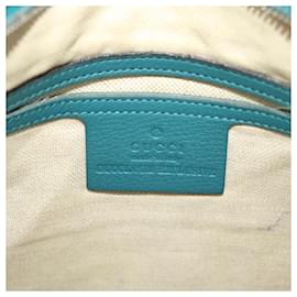 Gucci-GUCCI Diamante Shoulder Bag PVC Leather Light Blue 295257 Auth bs7152-Light blue