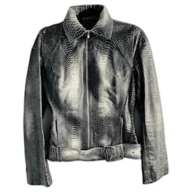 Jitrois-Jitrois Washed python jacket T38-Dark grey