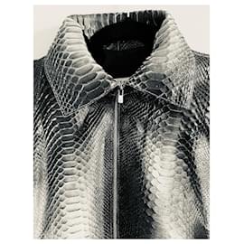 Jitrois-Jitrois Washed python jacket T38-Dark grey