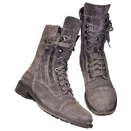 Chanel Iconici Anfibi Combat con Dustbag Grigio