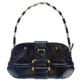 Alexander Mcqueen Python Baguette Tasche Schwarz Schwarz