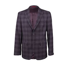 Autre Marque Boggi Plaid Wool Jacket Purple
