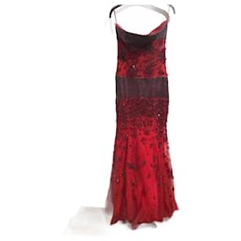 Autre Marque-NON SIGNE / UNSIGNED  Dresses T.International XS Exotic leathers-Red