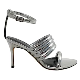 Iro-Iro Mirrored Silver Calia Strappy Sandals-Silvery