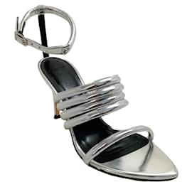 Iro-Iro Mirrored Silver Calia Strappy Sandals-Silvery