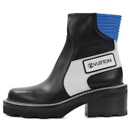 Louis Vuitton Womens Laureate Ankle Boot Black / Blue / Yellow EU 37.5 / UK  4.5 Leather ref.1005808 - Joli Closet