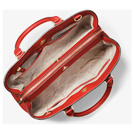 Michael Kors-Große Camille-Handtasche aus genarbtem Leder-Rot