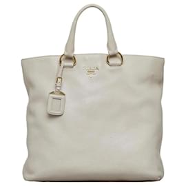 Prada Leather Handbag Eggshell Eggshell