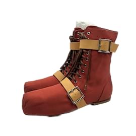 John Galliano-JOHN GALLIANO  Ankle boots T.EU 38 cloth-Red