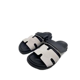 Hermès-HERMES  Sandals T.EU 39 cloth-Grey