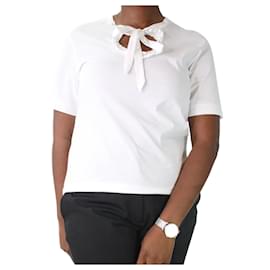 Simone Rocha-Camiseta blanca de manga corta con lazo - talla M-Blanco