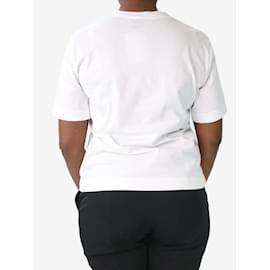 Simone Rocha-Camiseta branca de manga curta com gravata - tamanho M-Branco