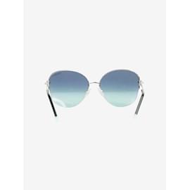 Tiffany & Co-Sonnenbrille mit Ombre-Muster aus silbernem Metall-Silber