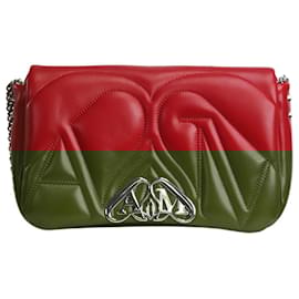 Alexander Mcqueen-Red The Seal leather quilted bag-Other