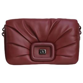 Roger Vivier Bolsa tiracolo de couro Borgonha Choc Outro