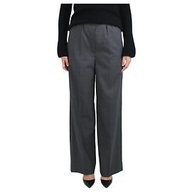 Sandro Graue, plissierte, mittelhohe Hose mit weitem Bein – Größe UK 8 Grau