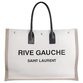 Saint Laurent-Beige 2021 Rive Gauche Canvas Tote Bag-Other
