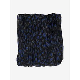 Saint Laurent-Black floral plisse scarf-Black