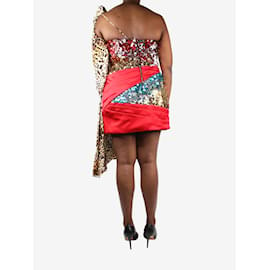 Autre Marque-Mini-robe bustier drapée de sequins multicolores - taille FR 44-Multicolore
