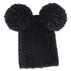 Berretto Eugenia Kim Mimi Pom Pom in lana nera Nero