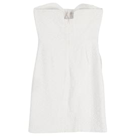 Diane Von Furstenberg-Diane Von Furstenberg Strapless Mini Dress in White Cotton-White