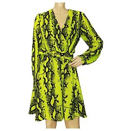 Off White OFF-WHITE VIRGIL ABLOH NEON Vert 'SNAKE V ARROW' Ceinture Mini Robe taille M Vert Jaune