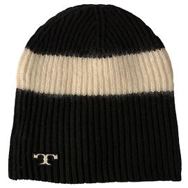 Tory Burch Knitted wool beanie hat Black