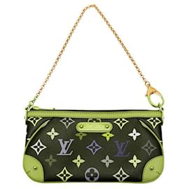 Louis Vuitton-LOUIS VUITTON Black Monogram Multicolore Milla MM Pochette Bag-Multiple colors