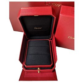 Cartier Anel de noivado de casamento saco de papel caixa interna e externa Vermelho