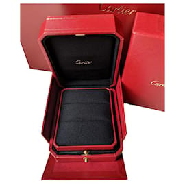 Cartier-Mariage fiançailles Couple anneau intérieur et extérieur boîte sac en papier-Rouge