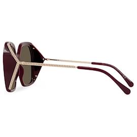 Stella Mc Cartney-occhiali da sole falabella stella mc cartney-Bordò,Gold hardware