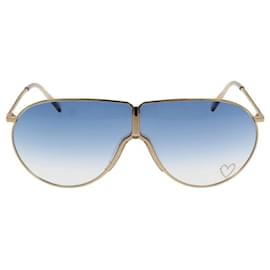 Stella Mc Cartney-óculos de sol aviador loveheart-Gold hardware