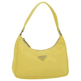 Prada-PRADA Pochette Nylon Jaune Auth 43756-Jaune