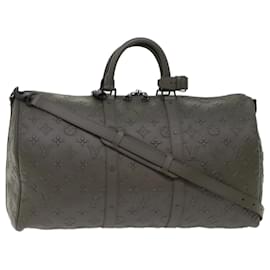 Louis Vuitton-LOUIS VUITTON Monogramm Seal Keepall Bandouliere 50 Tasche Khaki M57963 Auth 49623BEIM-Khaki